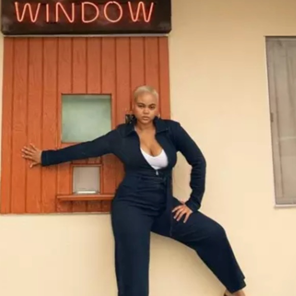 American Apparel Stretch Denim Longsleeve Coverall - Picture 2 of 6